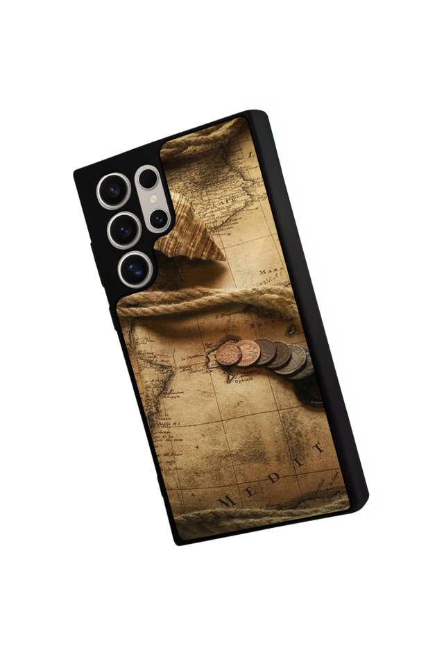Samsung Galaxy S24 Ultra Uyumlu Pusula Tasarımlı Glossy Premium Kılıf