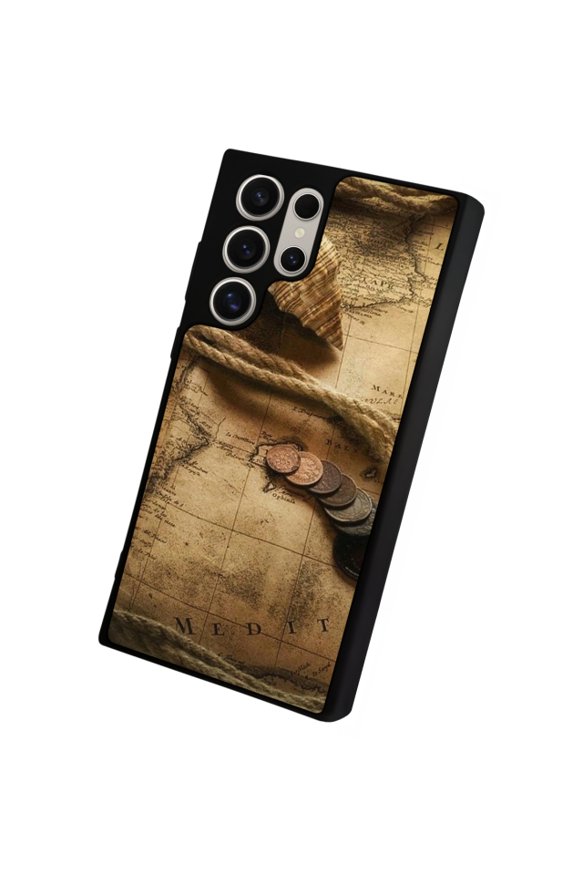 Samsung Galaxy S24 Ultra Uyumlu Pusula Tasarımlı Glossy Premium Kılıf