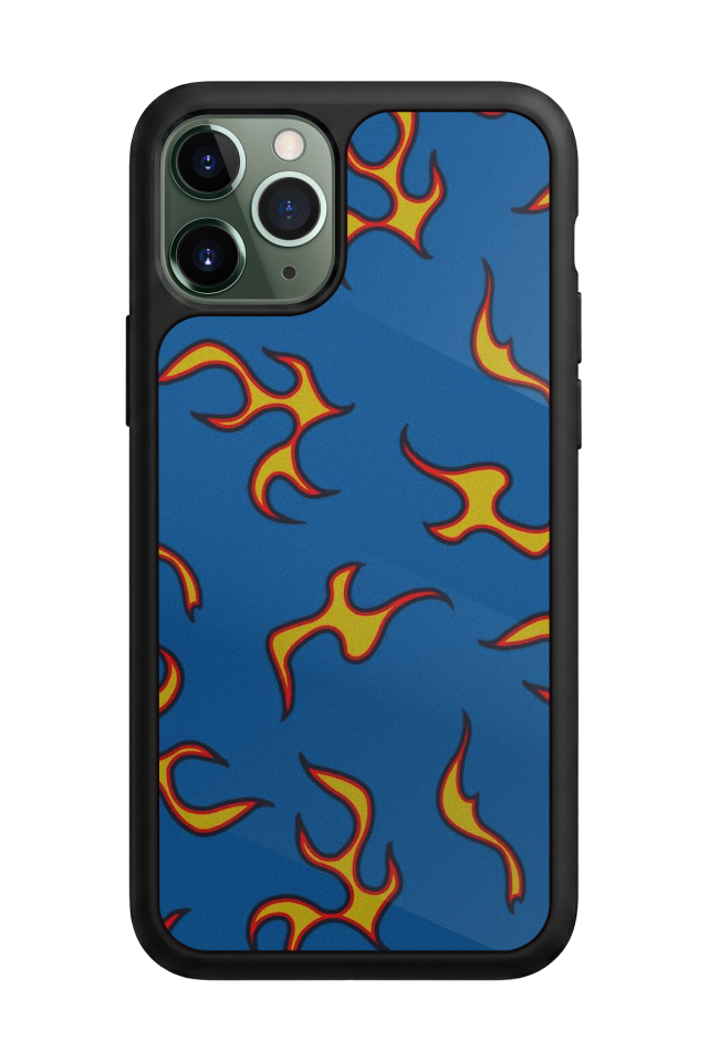 iPhone 11 Pro Uyumlu Retro Flame Patterns Tasarımlı Glossy Premium Kılıf