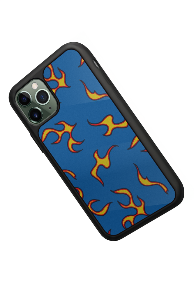 iPhone 11 Pro Uyumlu Retro Flame Patterns Tasarımlı Glossy Premium Kılıf
