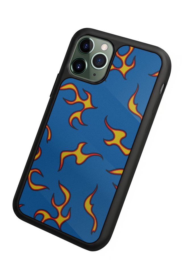 iPhone 11 Pro Uyumlu Retro Flame Patterns Tasarımlı Glossy Premium Kılıf