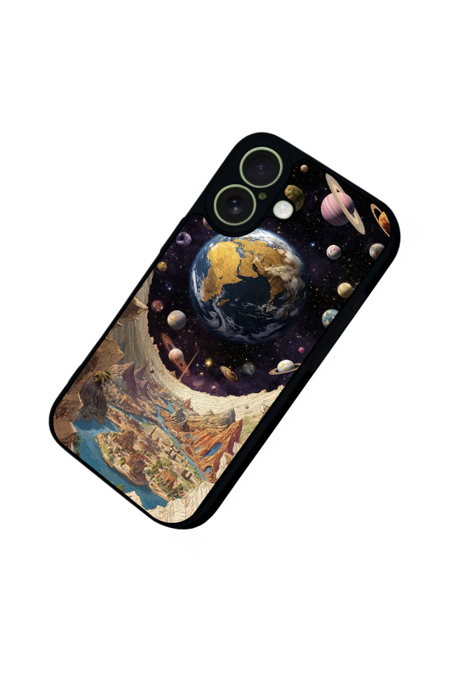 iPhone 17 Uyumlu Uzay Tasarımlı Glossy Premium Kılıf