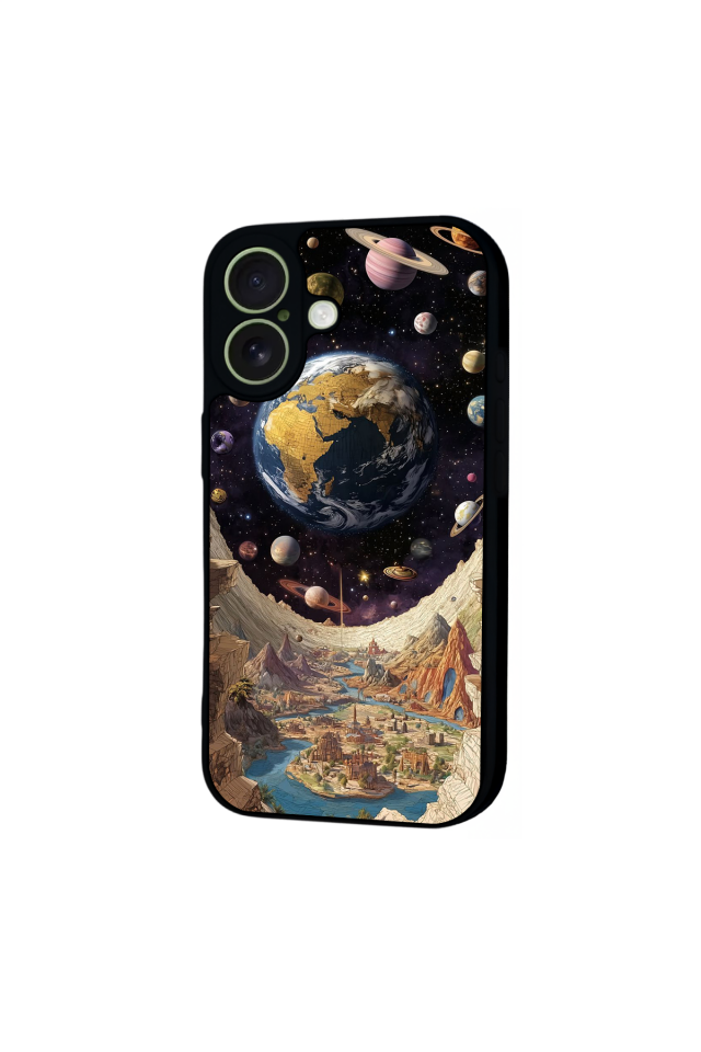 iPhone 17 Uyumlu Uzay Tasarımlı Glossy Premium Kılıf