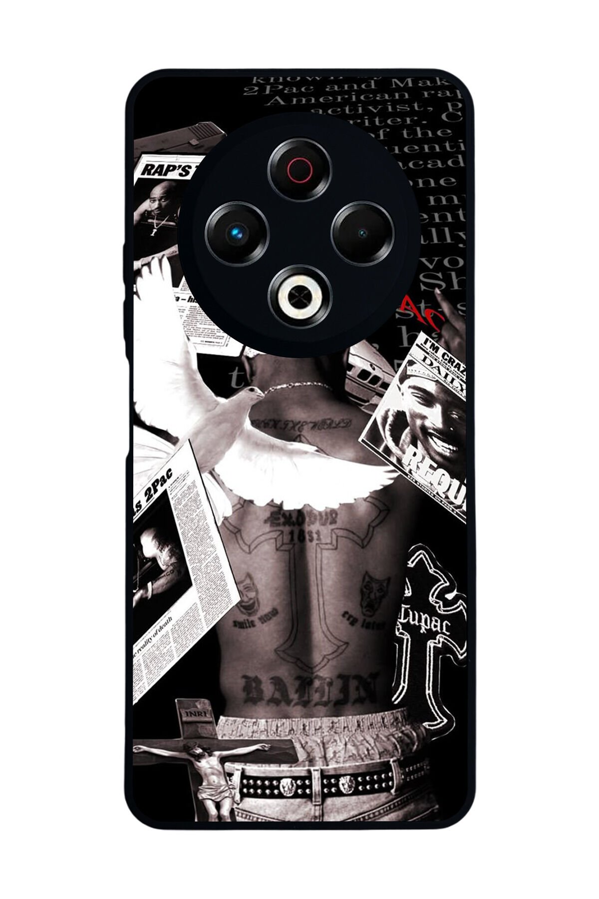 Tecno Spark 30 Uyumlu Tupac Tasarımlı Glossy Premium Kılıf