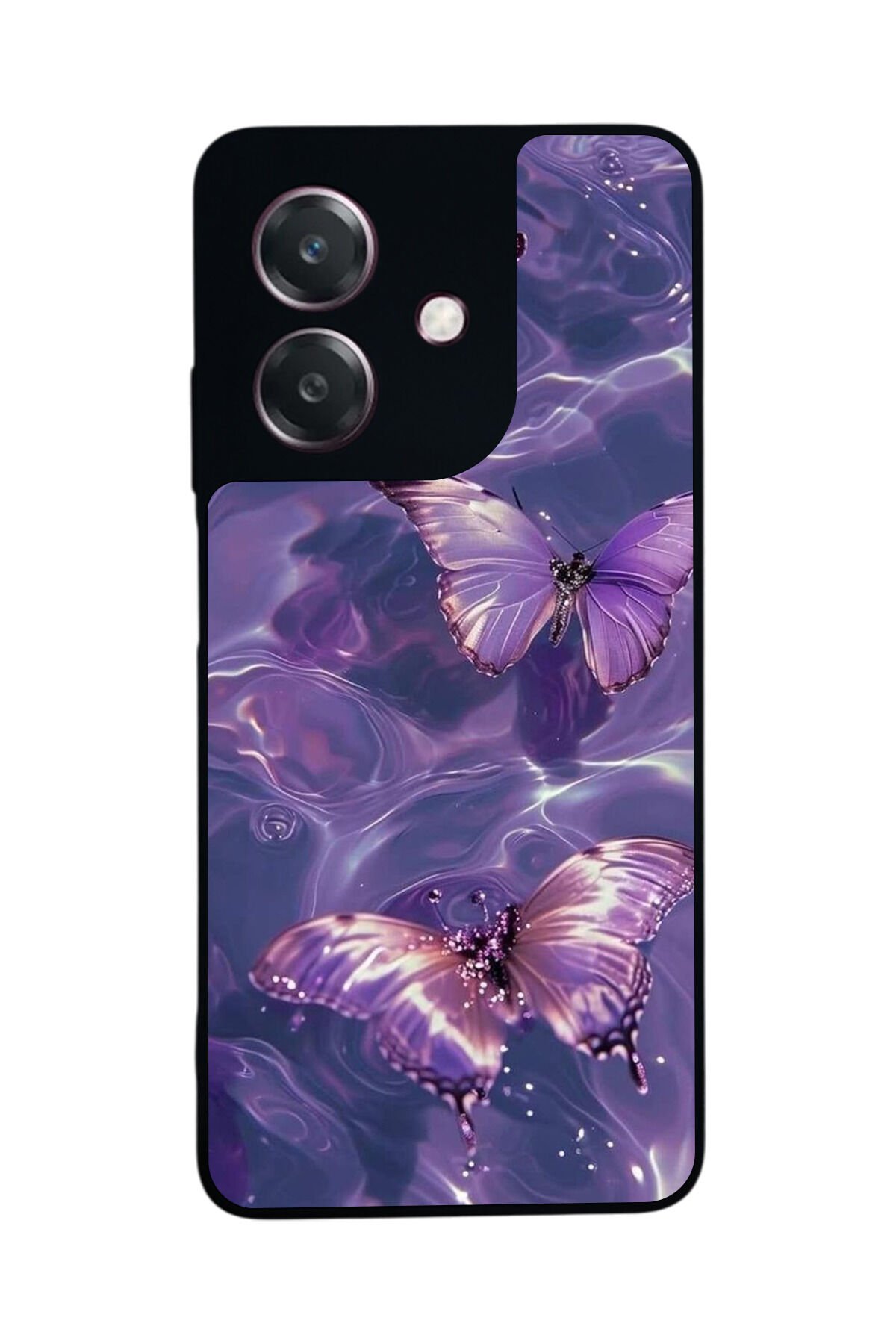 Oppo A3 5G Uyumlu Kelebek Tasarımlı Glossy Premium Kılıf