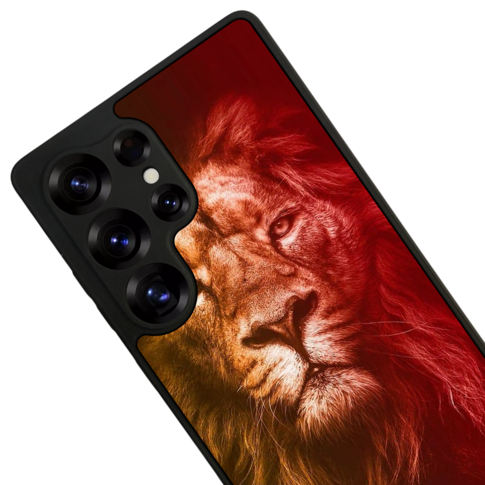 Samsung Galaxy S25 Ultra Uyumlu Aslan Tasarımlı Glossy Premium Kılıf