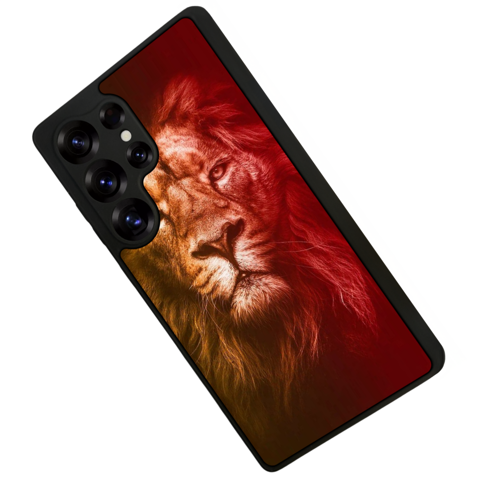 Samsung Galaxy S25 Ultra Uyumlu Aslan Tasarımlı Glossy Premium Kılıf