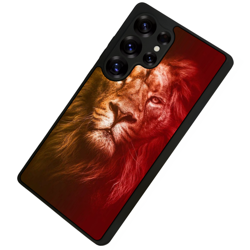 Samsung Galaxy S25 Ultra Uyumlu Aslan Tasarımlı Glossy Premium Kılıf