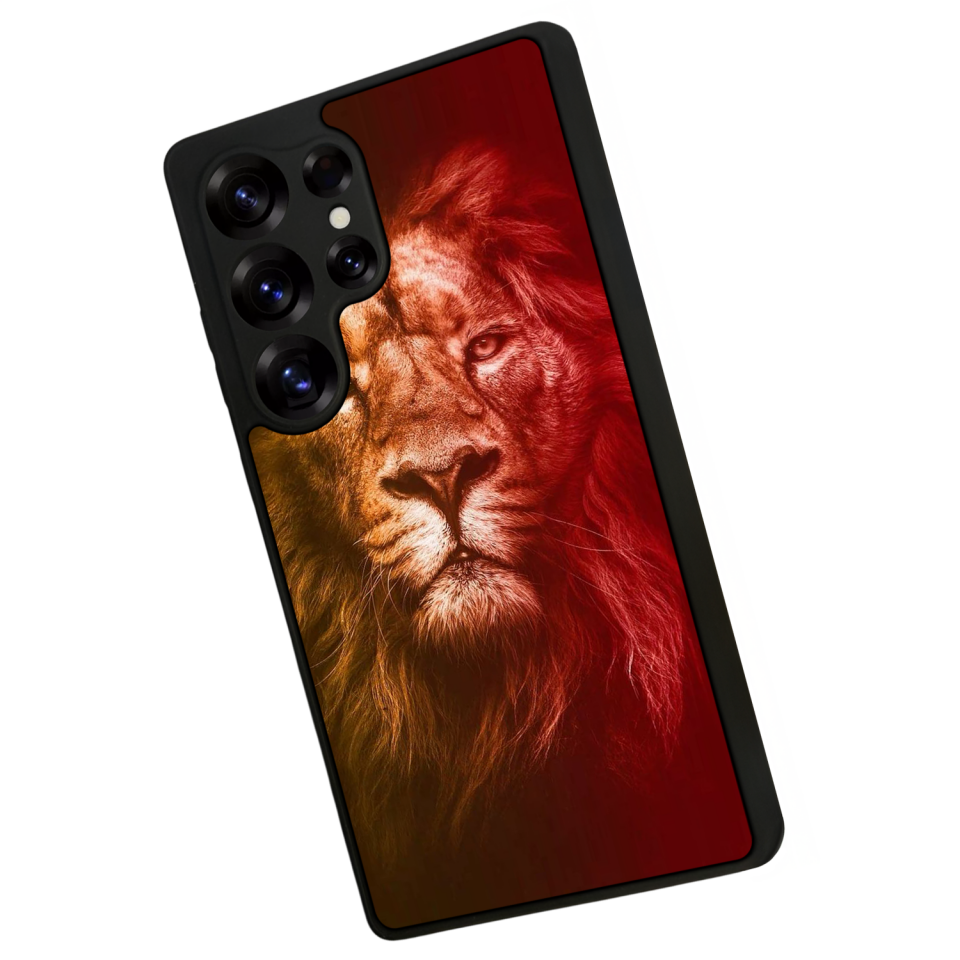 Samsung Galaxy S25 Ultra Uyumlu Aslan Tasarımlı Glossy Premium Kılıf