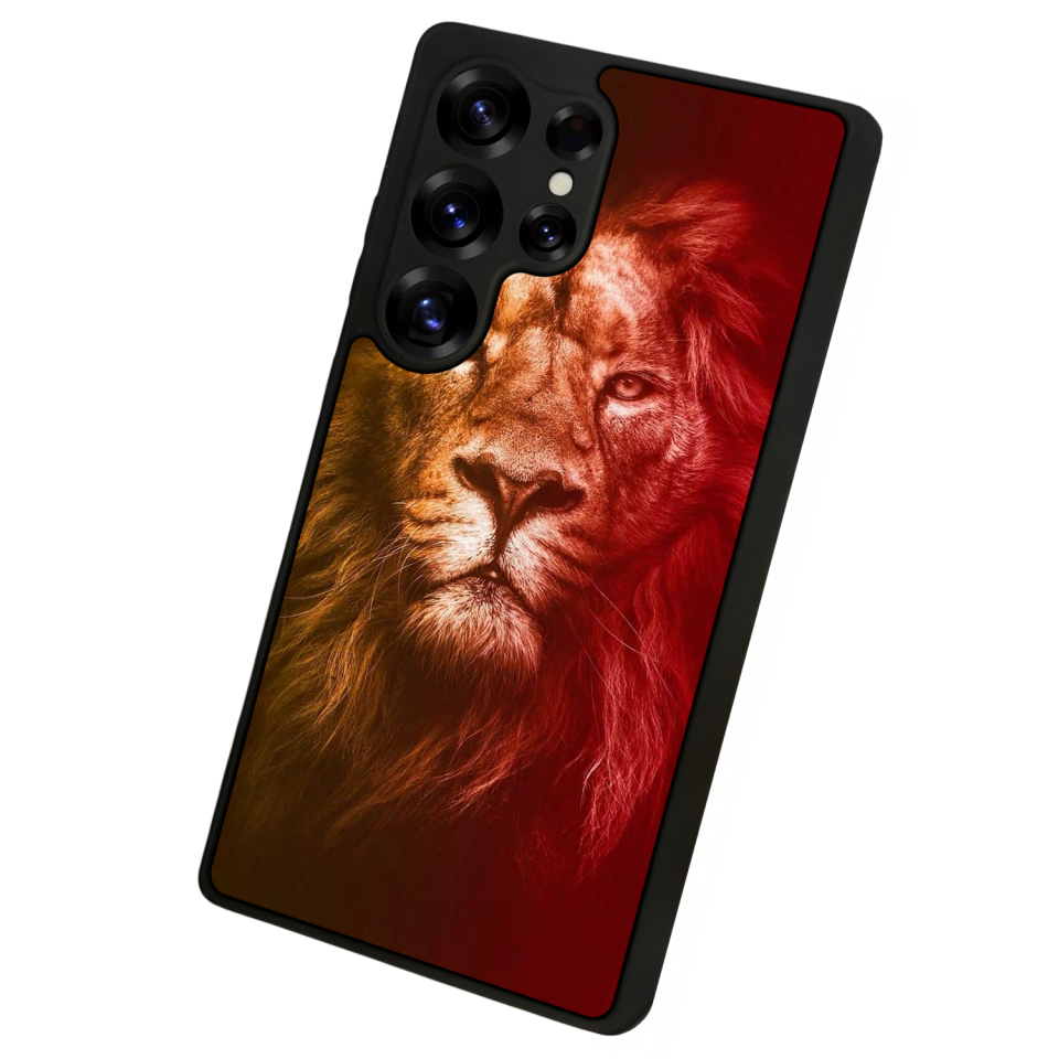 Samsung Galaxy S25 Ultra Uyumlu Aslan Tasarımlı Glossy Premium Kılıf