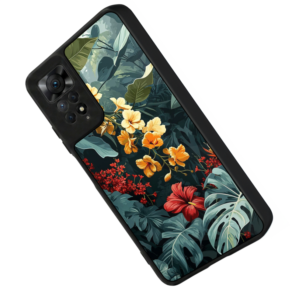 Xiaomi Redmi Note 11 Pro Uyumlu Botanik Tasarımlı Glossy Premium Kılıf