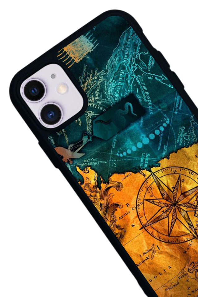 iPhone 11 Uyumlu Harita Tasarımlı Glossy Premium Kılıf