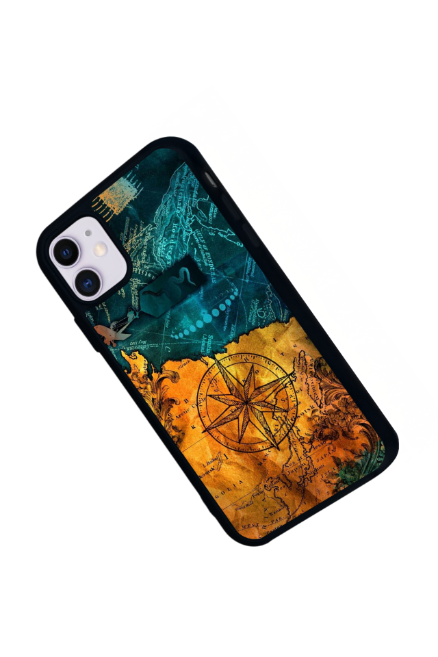 iPhone 11 Uyumlu Harita Tasarımlı Glossy Premium Kılıf