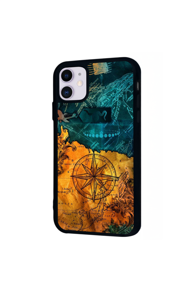 iPhone 11 Uyumlu Harita Tasarımlı Glossy Premium Kılıf