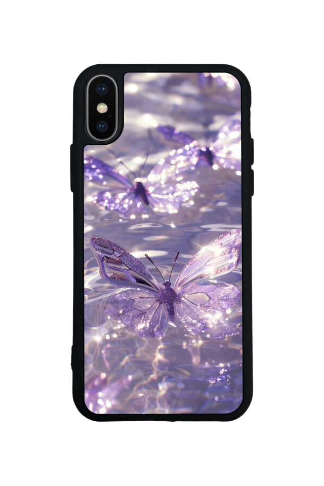 iPhone X/ XS Uyumlu Kelebek Tasarımlı Glossy Premium Kılıf