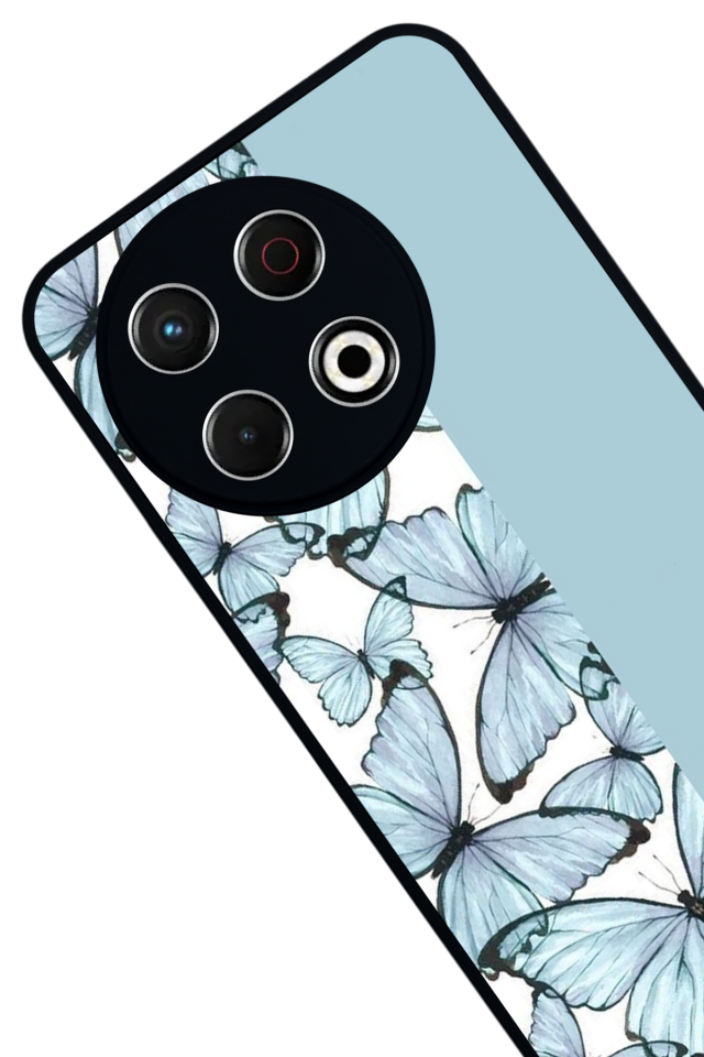 Tecno Spark 30 Pro Uyumlu Kelebek Tasarımlı Glossy Premium Kılıf