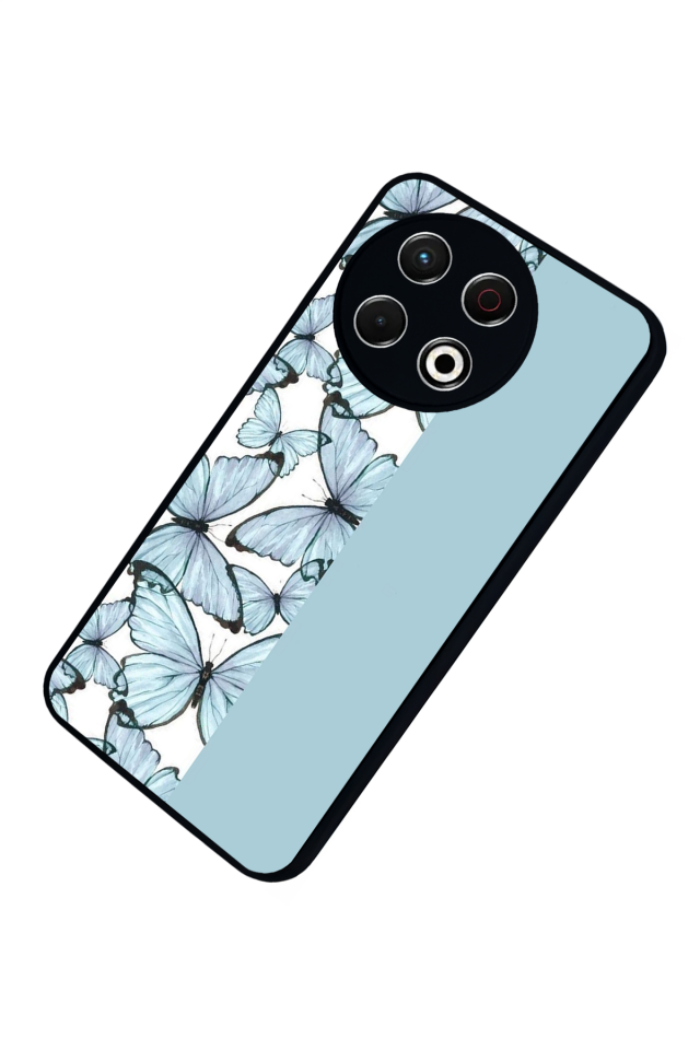 Tecno Spark 30 Pro Uyumlu Kelebek Tasarımlı Glossy Premium Kılıf