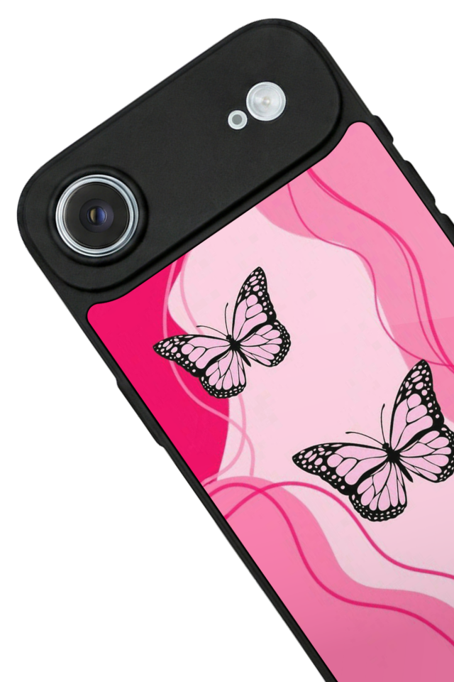 iPhone 17 Air Uyumlu Kelebek Tasarımlı Glossy Premium Kılıf