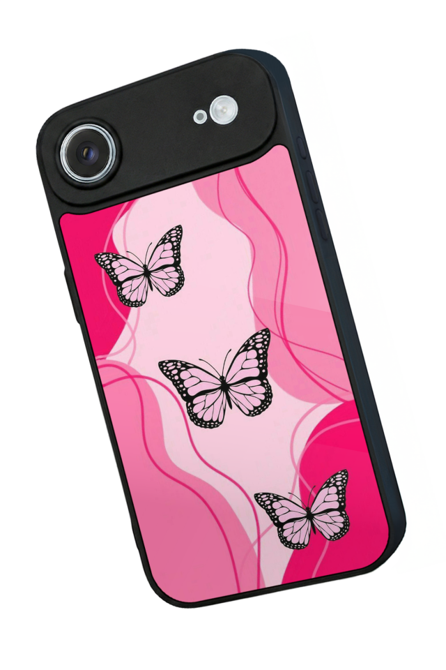 iPhone 17 Air Uyumlu Kelebek Tasarımlı Glossy Premium Kılıf