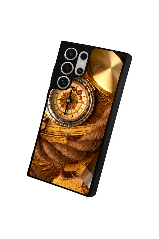 Samsung Galaxy S24 Ultra Uyumlu Pusula Tasarımlı Glossy Premium Kılıf