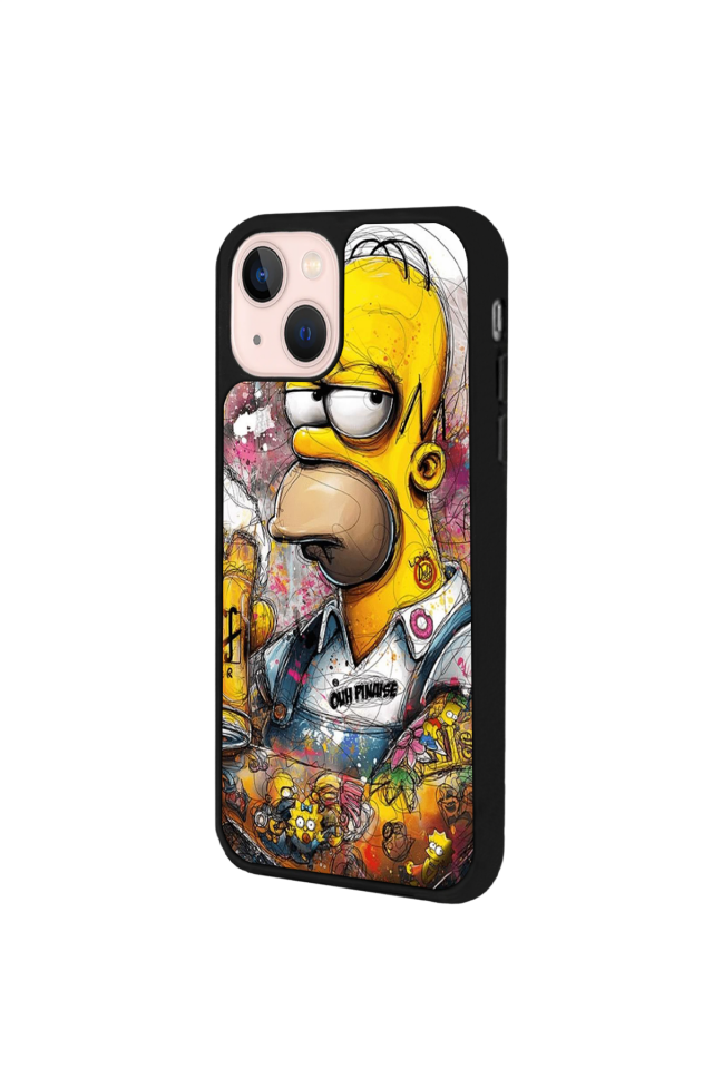 iPhone 13 Mini Uyumlu The Simpsons Tasarımlı Glossy Premium Kılıf