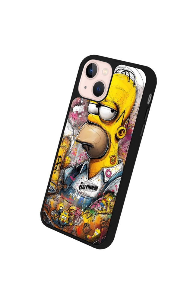 iPhone 13 Mini Uyumlu The Simpsons Tasarımlı Glossy Premium Kılıf