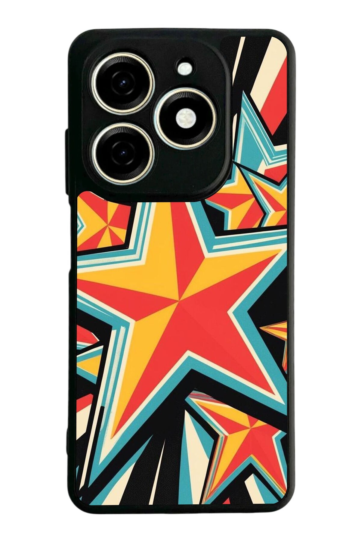 Tecno Spark 20/20C Uyumlu Retro Yildizlar Tasarımlı Glossy Premium Kılıf