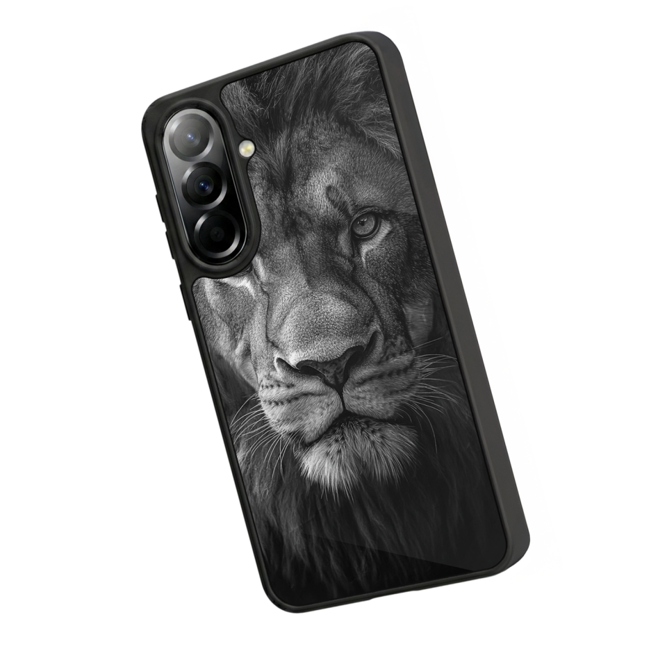 Samsung Galaxy A57 Uyumlu Aslan Tasarımlı Glossy Premium Kılıf