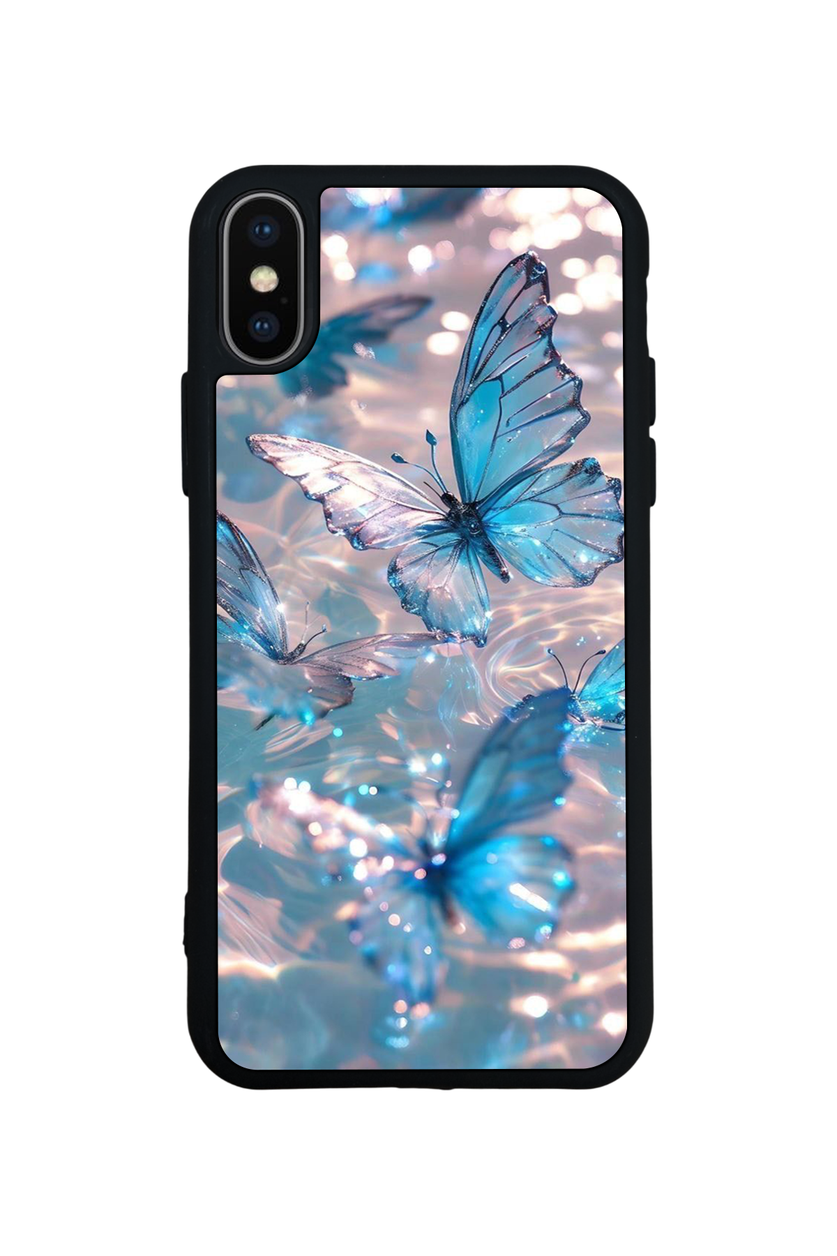 iPhone X/ XS Uyumlu Kelebek Tasarımlı Glossy Premium Kılıf