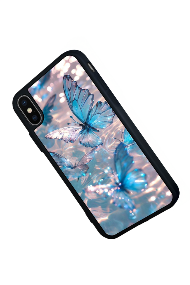 iPhone X/ XS Uyumlu Kelebek Tasarımlı Glossy Premium Kılıf
