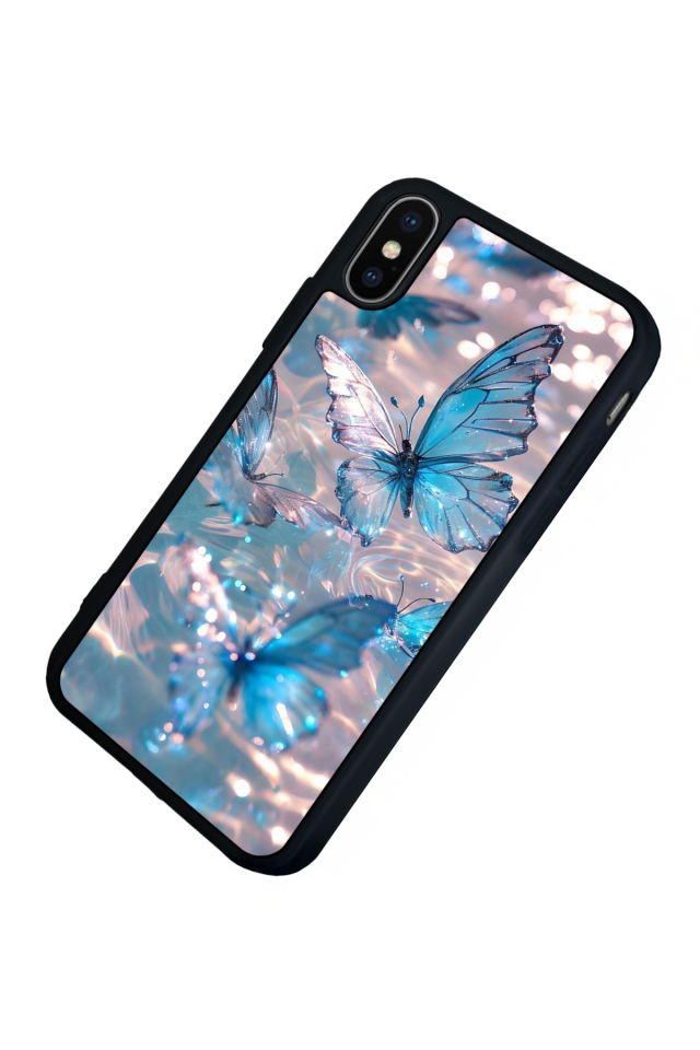 iPhone X/ XS Uyumlu Kelebek Tasarımlı Glossy Premium Kılıf