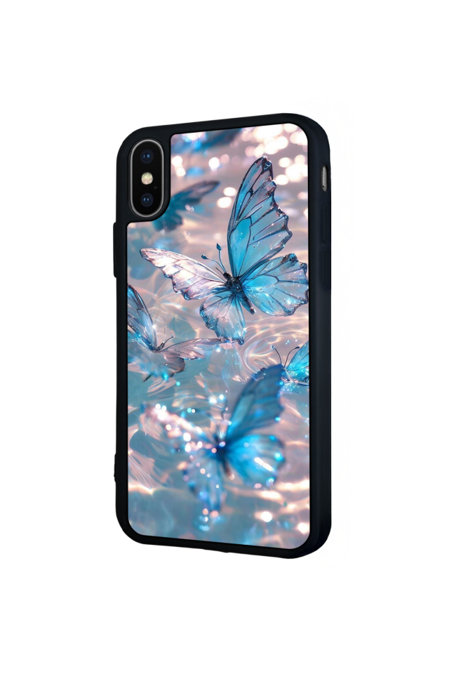 iPhone X/ XS Uyumlu Kelebek Tasarımlı Glossy Premium Kılıf