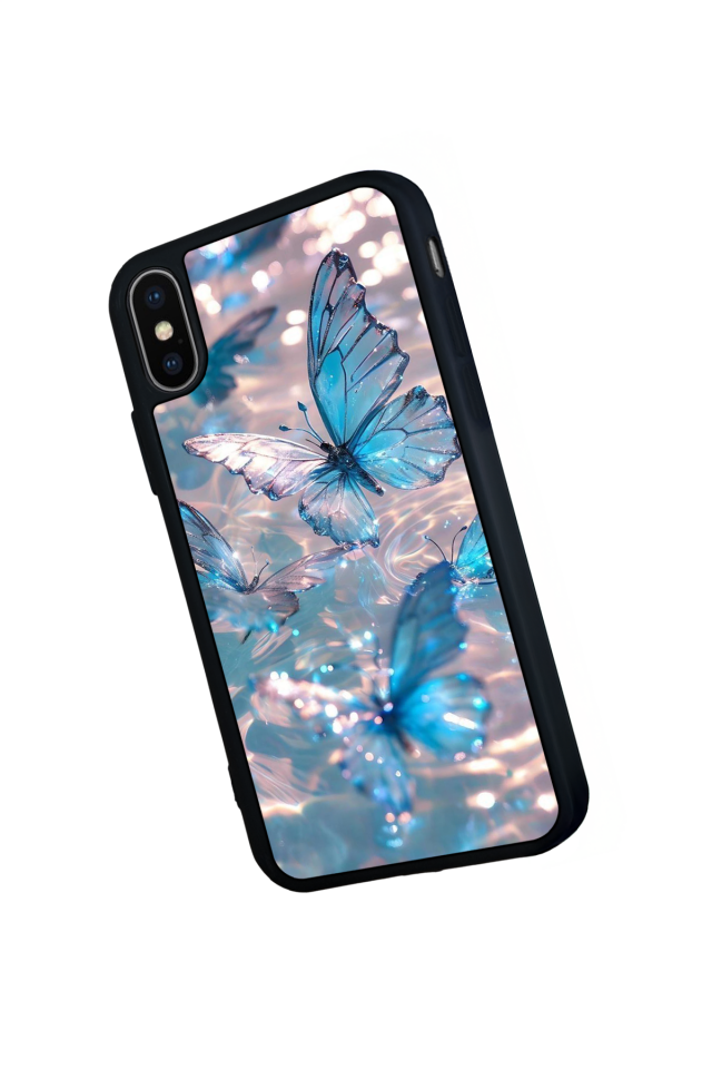 iPhone X/ XS Uyumlu Kelebek Tasarımlı Glossy Premium Kılıf