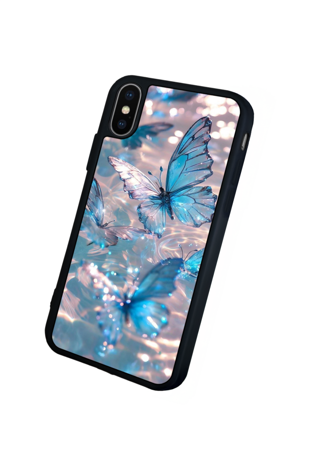 iPhone X/ XS Uyumlu Kelebek Tasarımlı Glossy Premium Kılıf