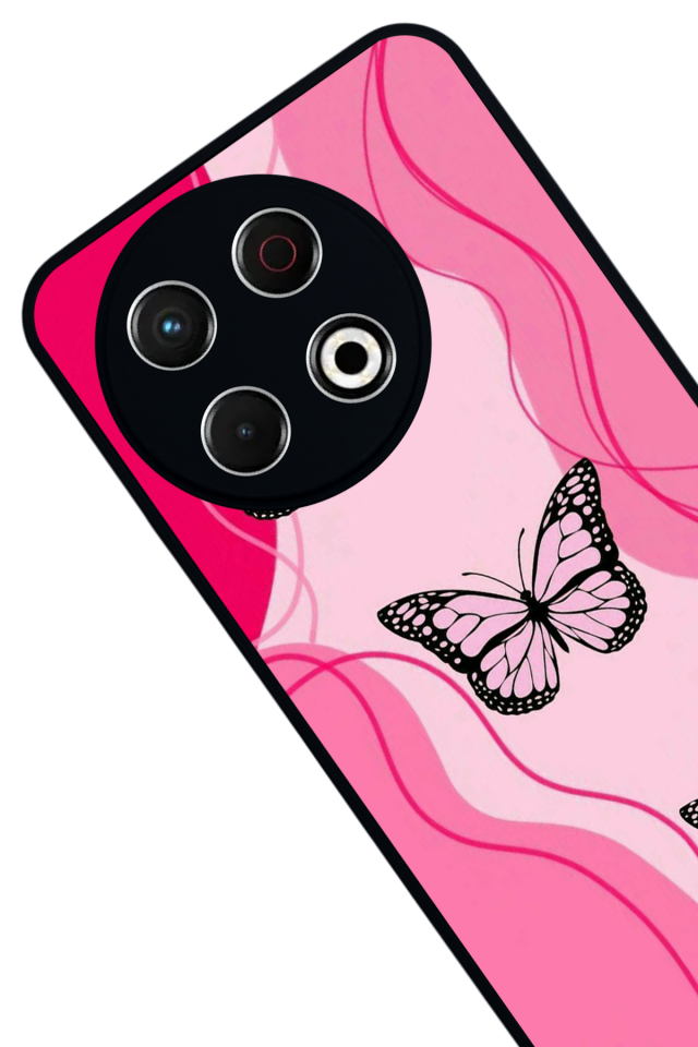 Tecno Spark 30 Pro Uyumlu Kelebek Tasarımlı Glossy Premium Kılıf