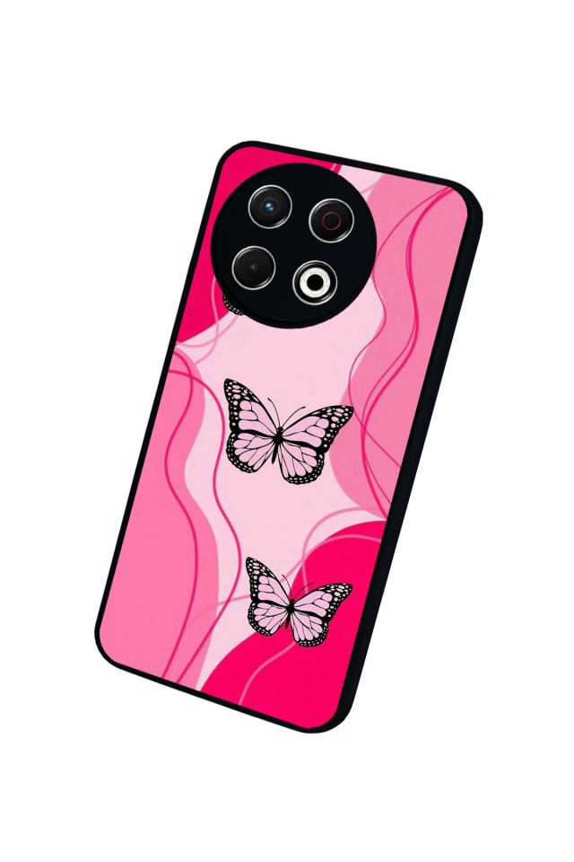 Tecno Spark 30 Pro Uyumlu Kelebek Tasarımlı Glossy Premium Kılıf