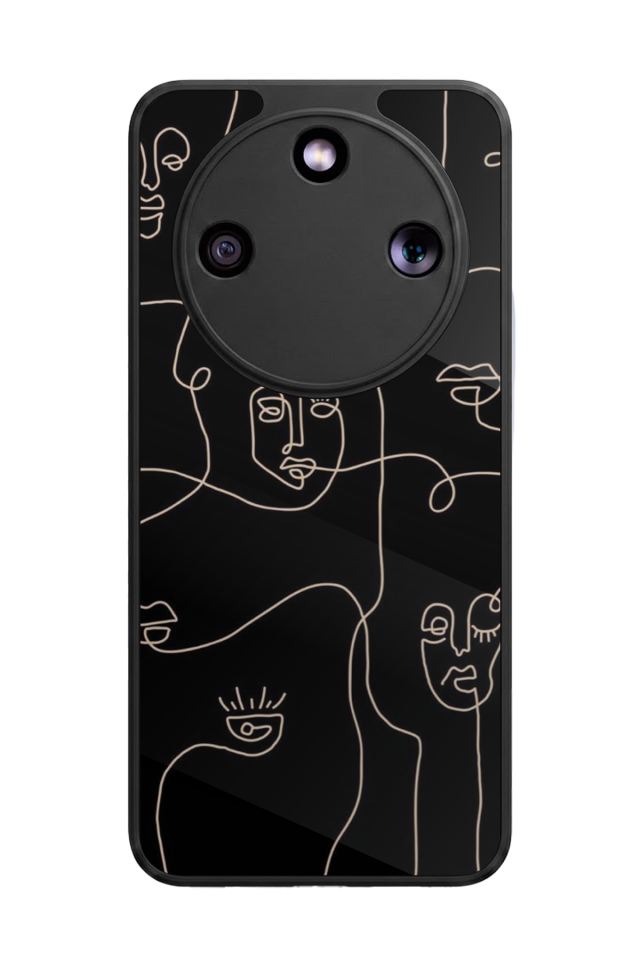 Honor Magic 8 Lite Uyumlu Line Art Tasarımlı Glossy Premium Kılıf