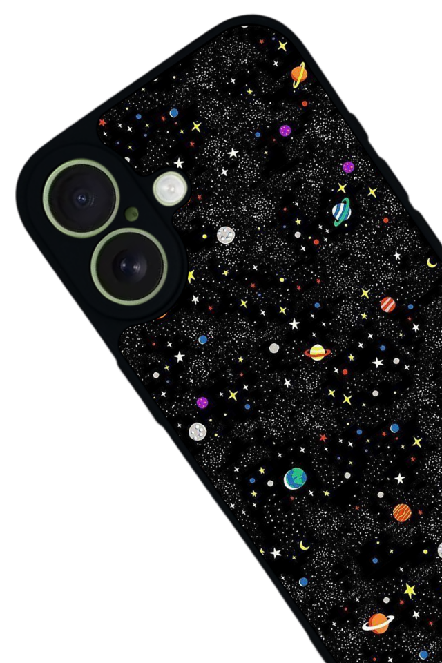 iPhone 17 Uyumlu Uzay Tasarımlı Glossy Premium Kılıf