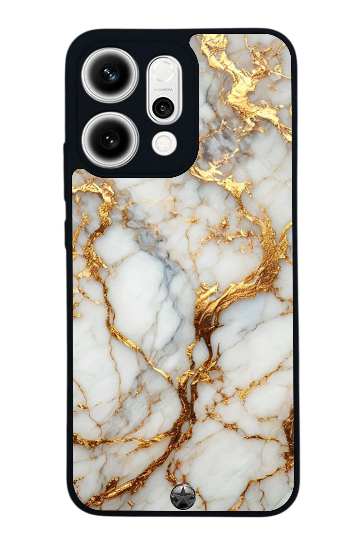 Oppo Reno 14 Uyumlu Mermer Marble Tasarımlı Glossy Premium Kılıf