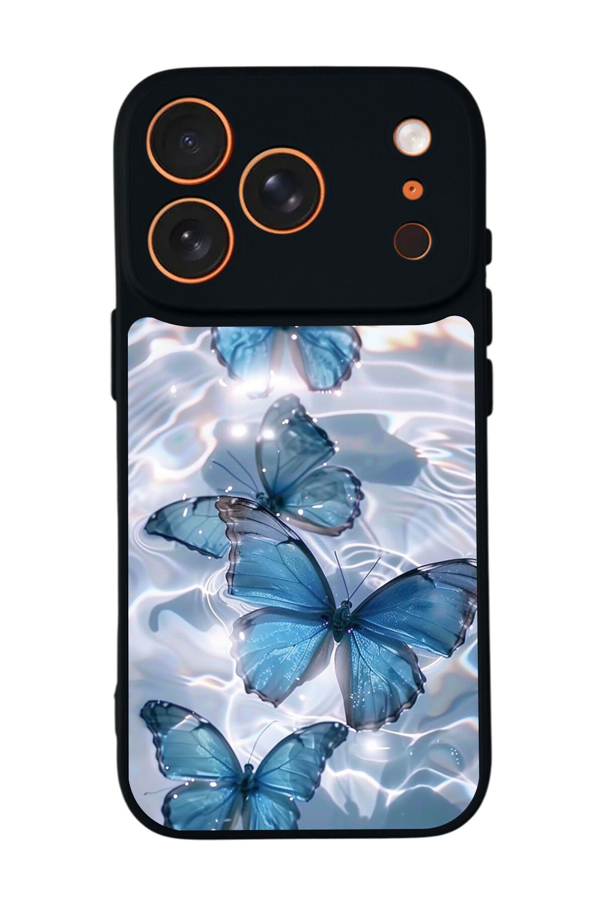 iPhone 17 Pro Uyumlu Kelebek Tasarımlı Glossy Premium Kılıf