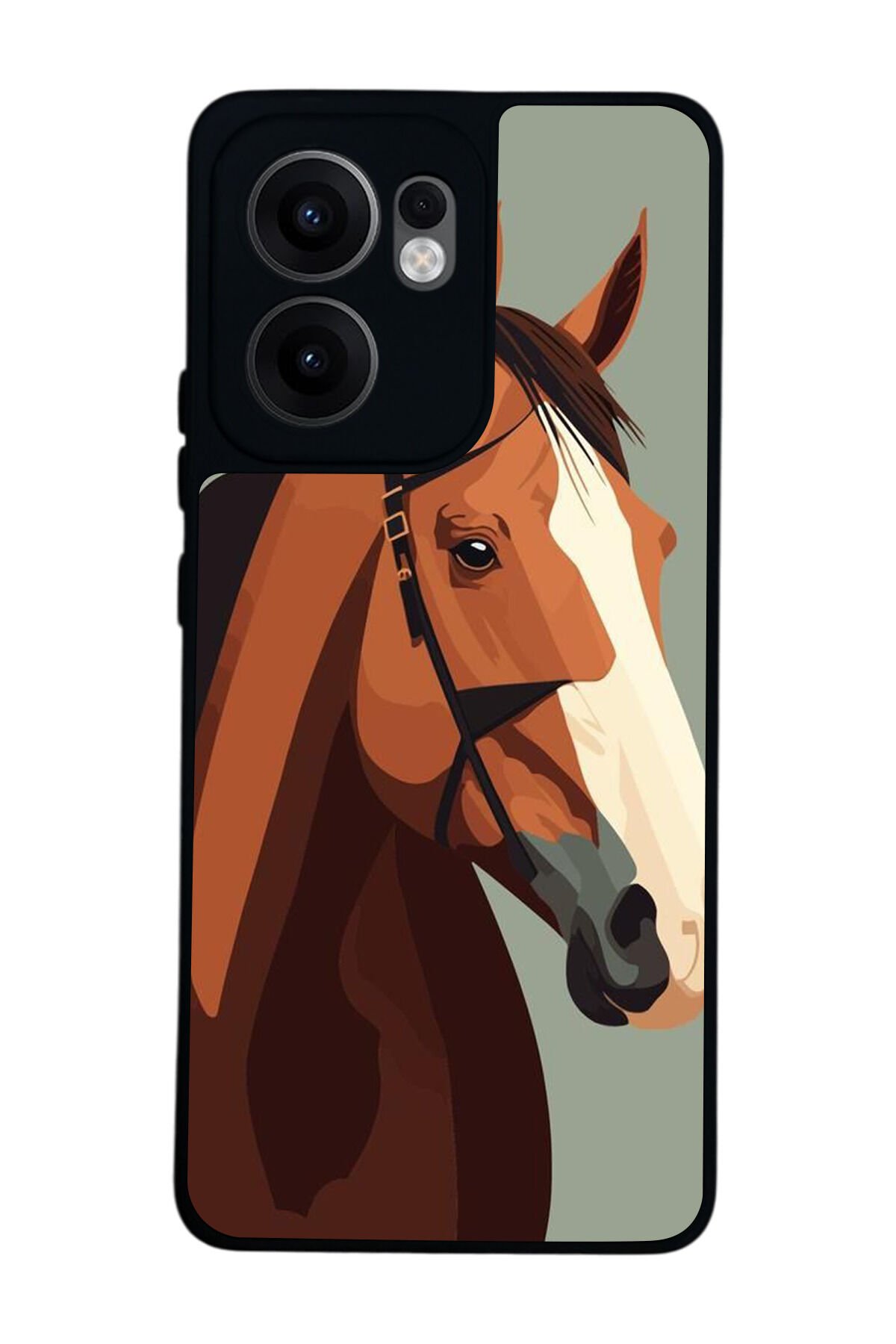 Oppo Reno 13F Uyumlu At Horse Tasarımlı Glossy Premium Kılıf