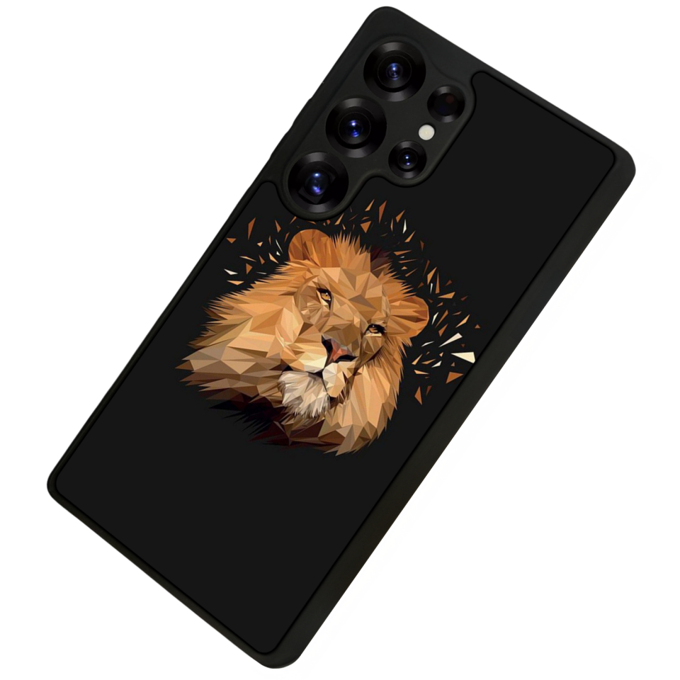 Samsung Galaxy S25 Ultra Uyumlu Aslan Tasarımlı Glossy Premium Kılıf