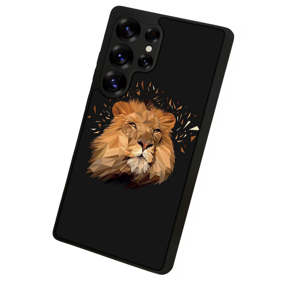 Samsung Galaxy S25 Ultra Uyumlu Aslan Tasarımlı Glossy Premium Kılıf