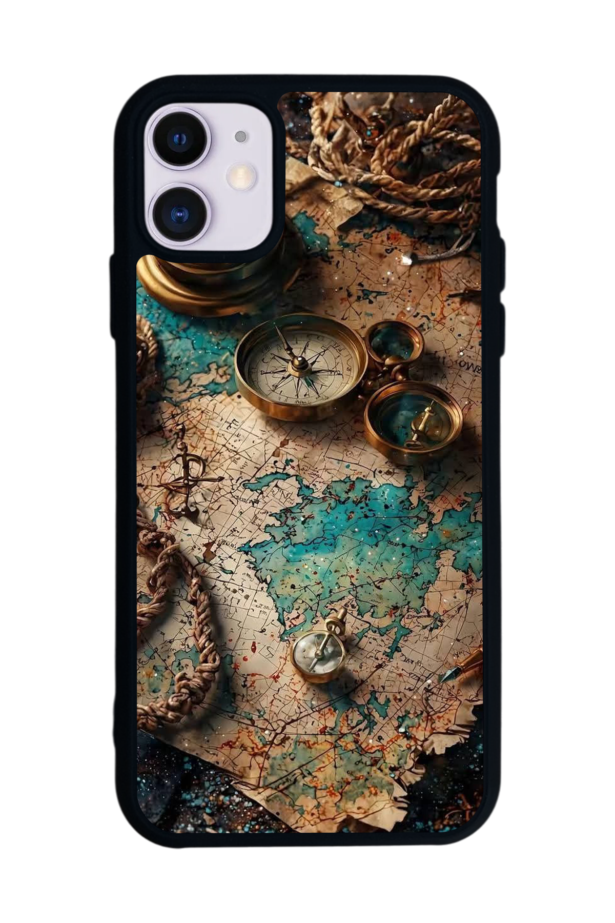 iPhone 11 Uyumlu Harita Tasarımlı Glossy Premium Kılıf