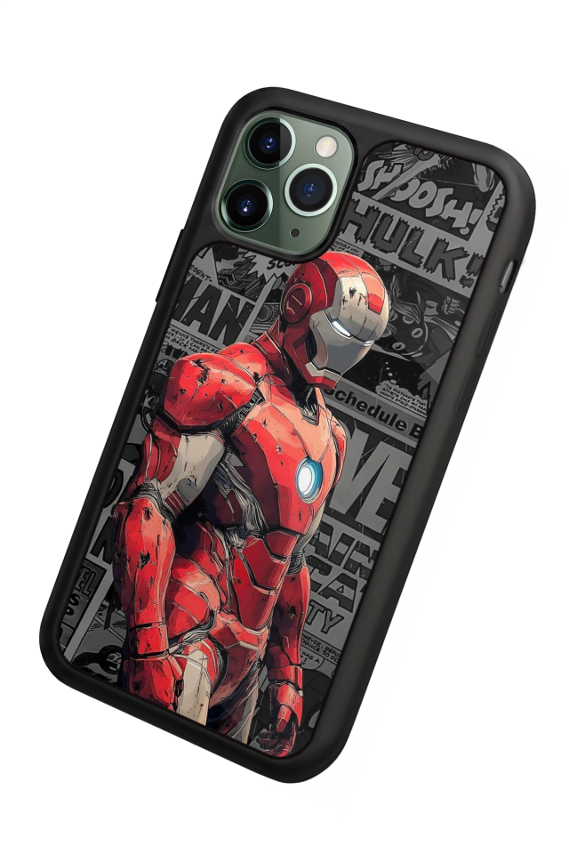 iPhone 11 Pro Max Uyumlu Iron Man ( Demir Adam ) Tasarımlı Glossy Premium Kılıf