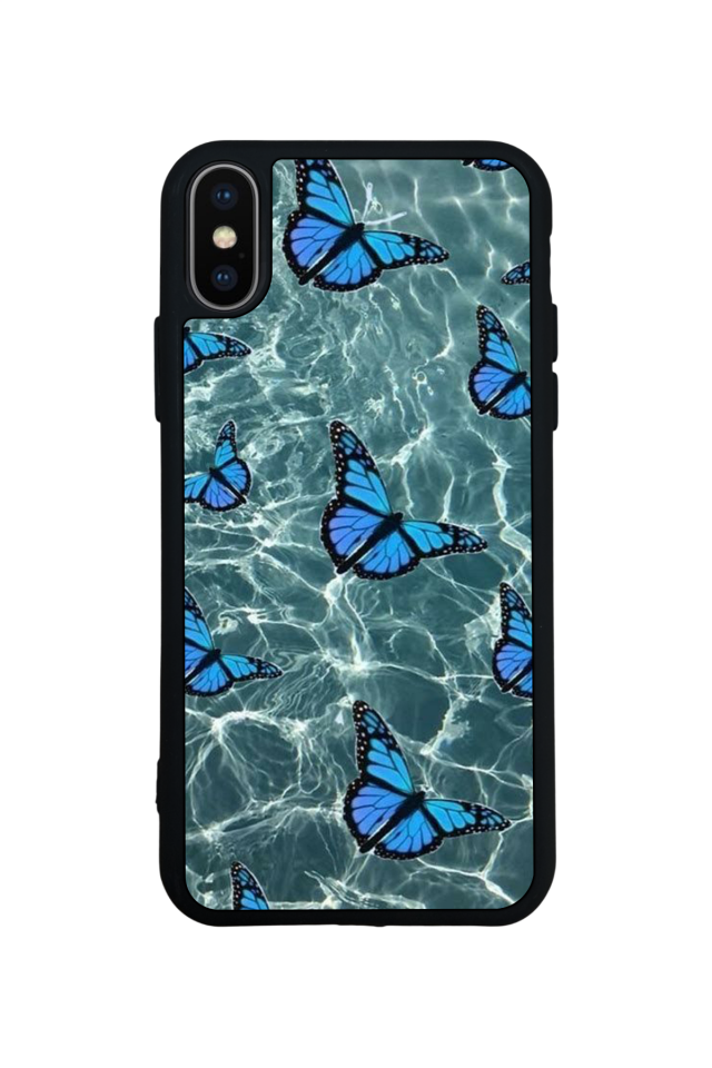 iPhone X/ XS Uyumlu Kelebek Tasarımlı Glossy Premium Kılıf