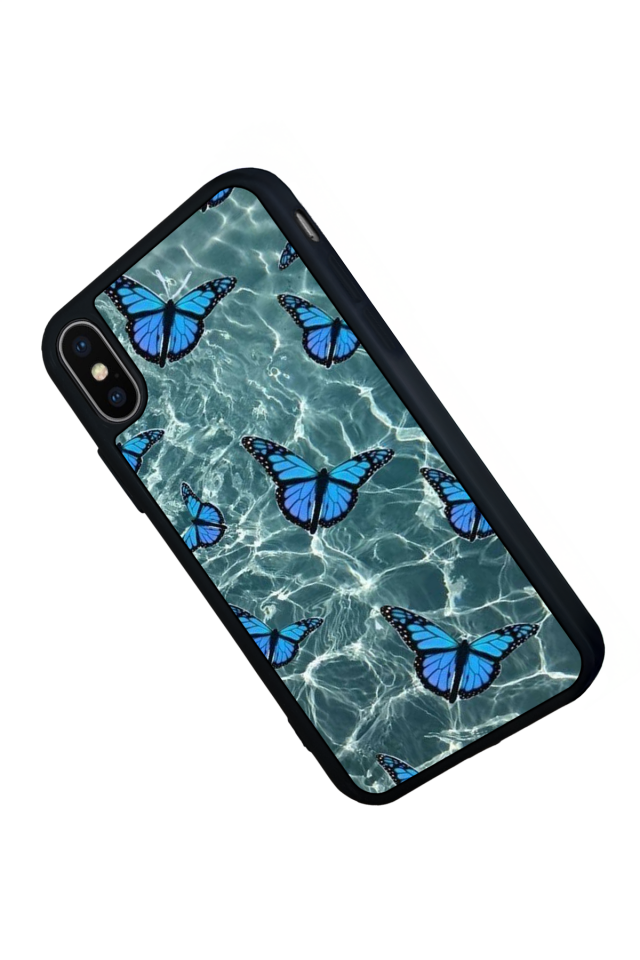iPhone X/ XS Uyumlu Kelebek Tasarımlı Glossy Premium Kılıf