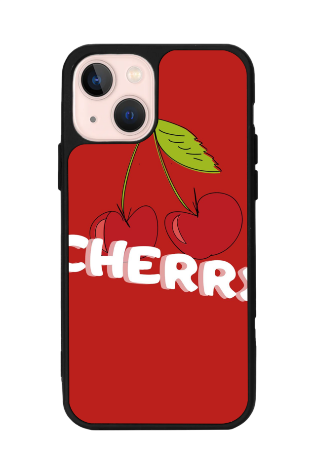 iPhone 15 Uyumlu Kiraz Tasarımlı Glossy Premium Kılıf