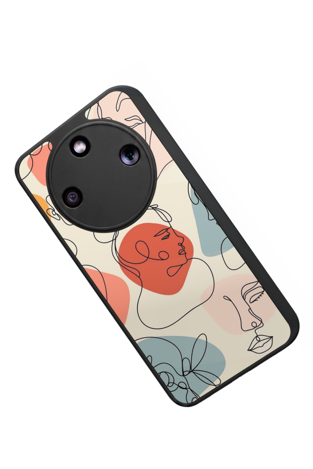 Honor Magic 8 Lite Uyumlu Line Art Tasarımlı Glossy Premium Kılıf