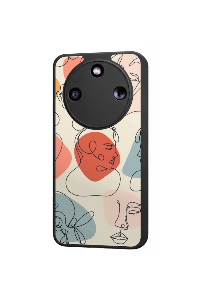 Honor Magic 8 Lite Uyumlu Line Art Tasarımlı Glossy Premium Kılıf